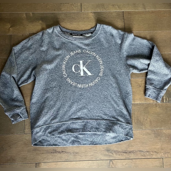 Women Relaxed Fit  Calvin Klein crew neck sweatshirt size medium color dark grey - Picture 1 of 4